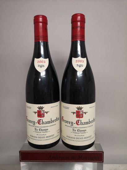  2 bottles GEVREY CHAMBERTIN 1er Cru "En Champs" - Domaine Denis MORTET 2003