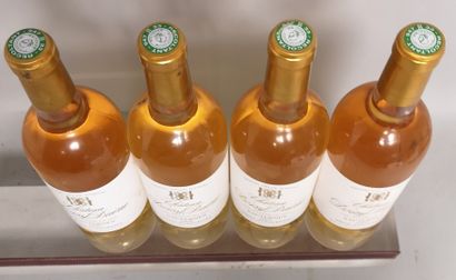  4 bottles Château DOISY DAENE - 2nd Cru CLassé de Barsac 2005 Two slightly stained...