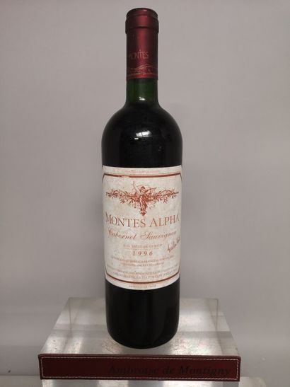 null 1 bottle CHILE - MONTES ALPHA CABERNET SAUVIGNON 1996 Label slightly stained,...