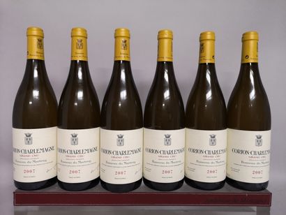 6 bouteilles CORTON CHARLEMAGNE Grand Cru - Bonneau du MARTRAY 2007 En caisse b...