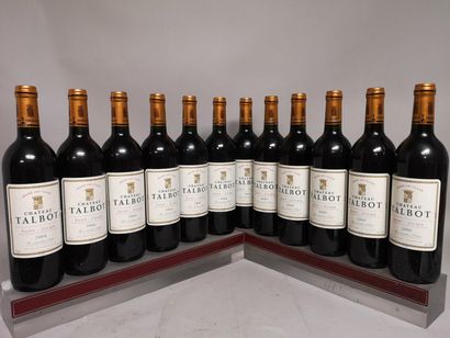null 12 bottles Château TALBOT - 4th GCC Saint Julien 2000 In wooden case.