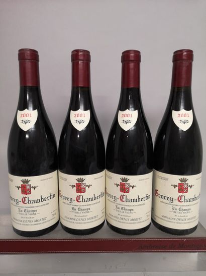  4 bouteilles GEVREY CHAMBERTIN "En Champs" Vieilles Vignes - Domaine Denis MORTET...
