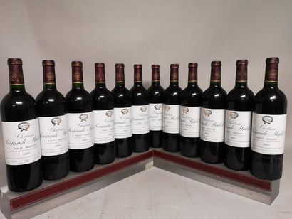 null 12 bouteilles Château SOCIANDO MALLET - Haut Médoc 2002 En caisse bois.