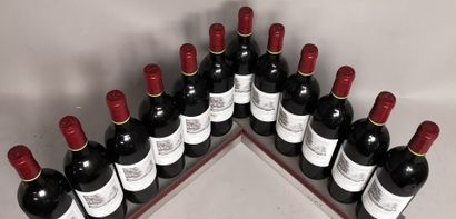  12 bouteilles Château DUHART MILON - 4e GCC Pauillac 2003 En caisse bois. Une étiquette...