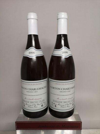  2 bouteilles CORTON CHARLEMAGNE Grand Cru - Domaine Bruno CLAIR 2006