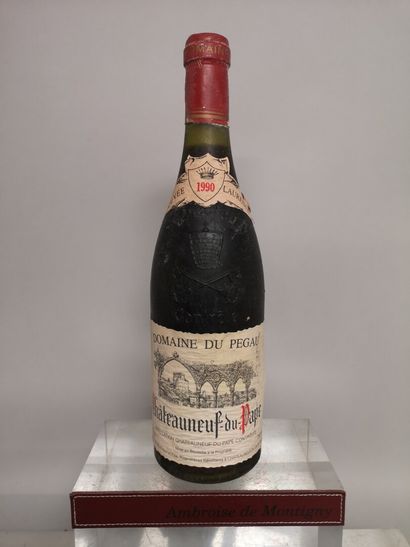 null 1 bouteille CHATEAUNEUF DU PAPE - Domaine du PEGAU " Cuvée Laurence" 1990 Etiquette...