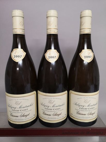  3 bouteilles PULIGNY MONTRACHET 1er Cru "Champ Canet" - Etienne Sauzet 2007