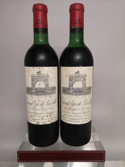 null 2 bottles Château LEOVILLE LAS CASES - 2nd GCC Saint Julien 1970 Stained labels....