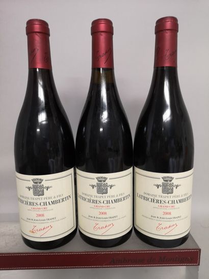  3 bouteilles LATRICIERES CHAMBERTIN Grand Cru - Domaine TRAPET Père & Fils 2008