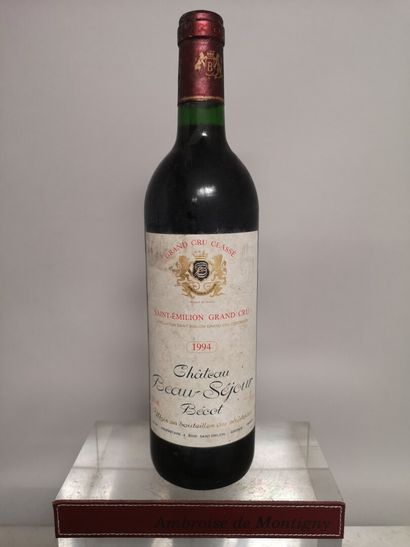  1 bottle Château BEAUSEJOUR BECOT - Cru Classé de Saint Emilion 1994 Stained la...