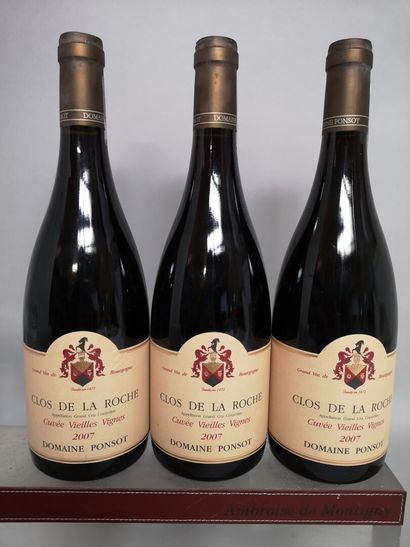 null 3 bottles CLOS DE LA ROCHE Grand cru "Vieilles Vignes" - Domaine PONSOT 200...