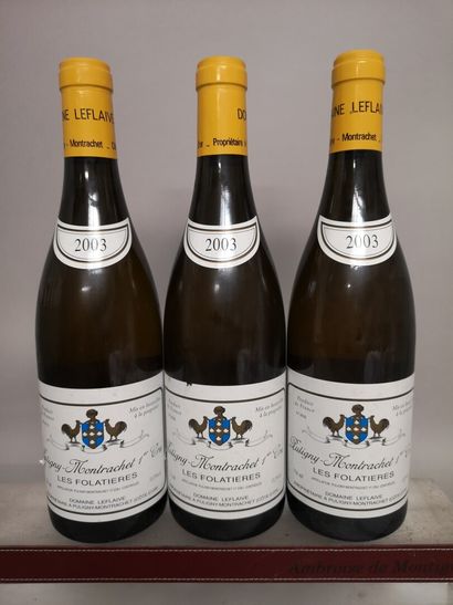 null 3 bottles PULIGNY MONTRACHET 1er Cru "Les Folatières" - Domaine Leflaive 2003...
