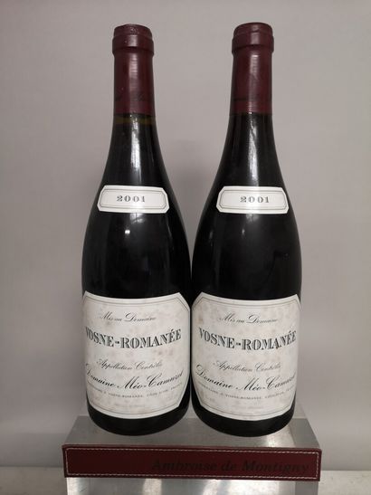 null 2 bouteilles VOSNE ROMANEE - Domaine Méo CAMUZET 2001 Etiquettes tachées.