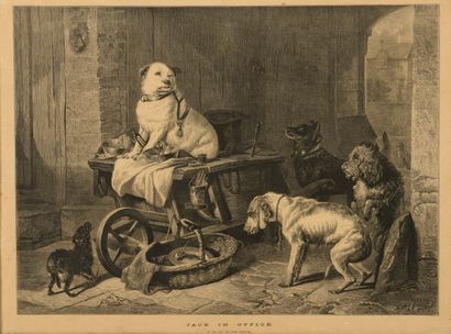 Lot de gravures Lot of engravings including : 

- Jack in the office, after Sir Edwin...