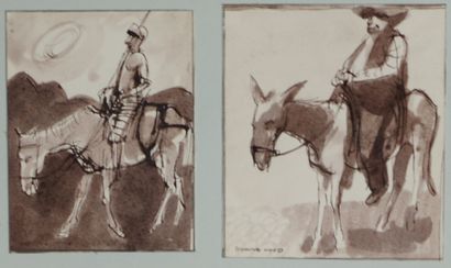 Harold WOOD (1918-2014). Harold WOOD (1918-2014).

Don Quixote 

Deux dessins à l'encre...