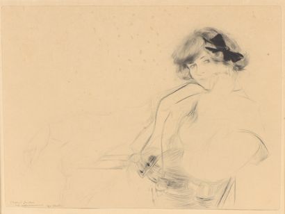 null Edgar CHAHINE (1874-1947) 

La Belle Rita, 1903, pointe-sèche, 28,5 x 38,5 cm,...
