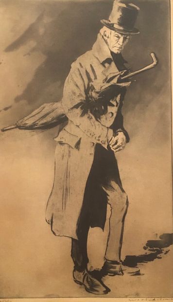 null Edgar CHAHINE (1874-1947) 

La Belle Rita, 1903, drypoint, 28.5 x 38.5 cm, margins...