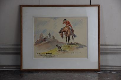 null Yvan BENOIST-GIRONIERE (1930)

Hunting scene 

Watercolor and India ink 

Signed...