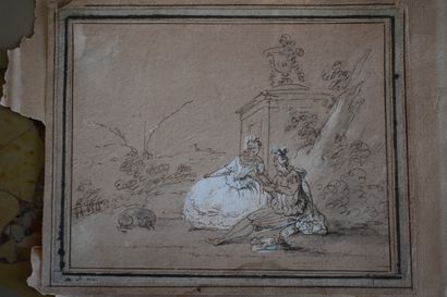 null Ecole française vers 1800

Scène galante

Plume et rehauts de craie blanche.

14...