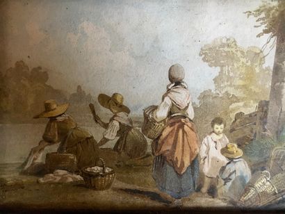 null D'après Auguste DELACROIX (1809-1868)

Scène villageoise et Paysage

Deux lithographies.

12...
