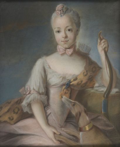 École FRANÇAISE du XVIIIe siècle 
Jeune femme...
