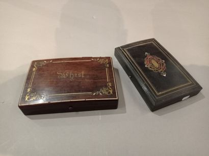null Two game boxes, second half of the 19th c.

In blackened wood veneer and inlays...