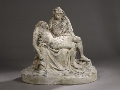  EST de la FRANCE, XIXe dans le gout de la Renaissance. 
Pietà 
Pierre calcaire....