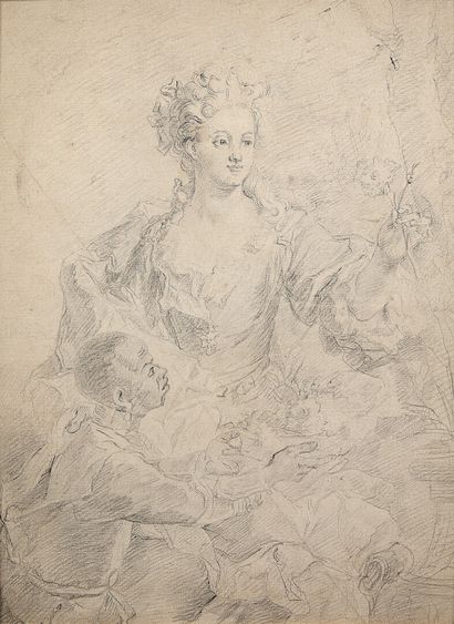  Ecole Française du XVIIIe siècle d'après RIGAUD 
Portrait de Catherine-Marie Pécoil...
