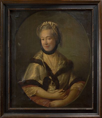  École ALLEMANDE du XVIIIe siècle, entourage de TISCHBEIN 
Portrait de femme avec...