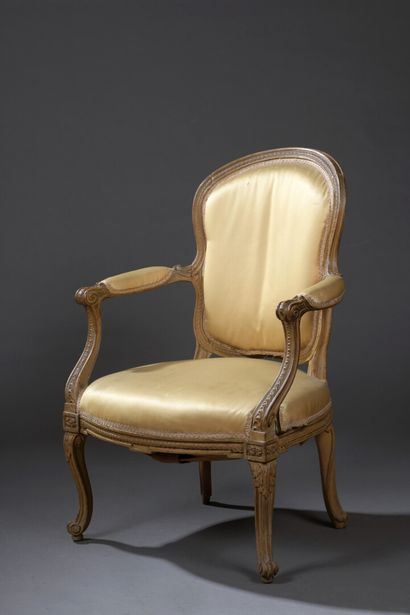 null A molded and carved wood armchair stamped JB BOULARD from the Transition period

With...