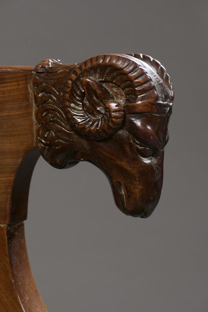  A Restoration period mahogany and mahogany veneer desk armchair 
The holds in the...