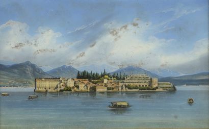 null 
École ITALIENNE du XIXe siècle




Isola Bella, vue du Palais des princes Borromeo.




Gouache.




14,7...