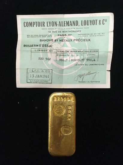null J - 1 lingot d'or (996,7) n° 220562

Avec son certificat



Frais : 9,6% TTC...