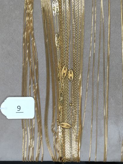 null Lot chaines en or et alliage d'or.

PBT. 149,40 g