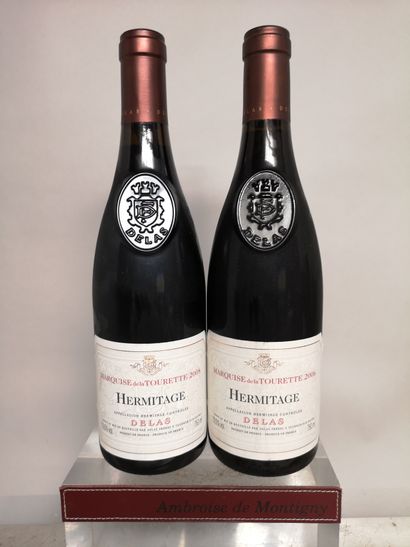  Two bottles of HERMITAGE Domaine des TOURETTES 2006 and 2008 vintages -DELAS Fr...