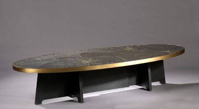 null House ARTE FABRICA

Large oval coffee table, the enamelled metal top on a wooden...