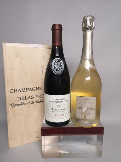 null DELAS-DEUTZ GIFT SET of two bottles including a HERMITAGE - Domaine des TOURETTES...