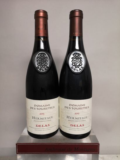 null Deux bouteilles HERMITAGE Domaine des TOURETTES Millésimes 2012 et 2013 - DELAS...