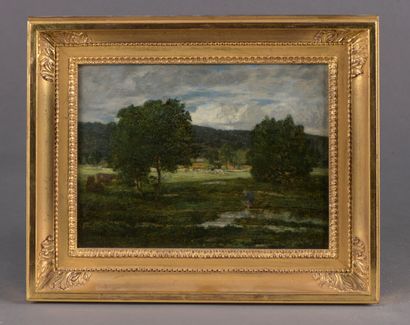  Eugène BOUDIN (Honfleur, 1824 - Deauville, 1898) 
Wooded landscape, circa 1854-57...