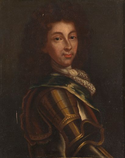  FRENCH SCHOOL circa 1700 
Portrait of the Duke of Maine (1670-1736) 
Canvas. 
Carved...