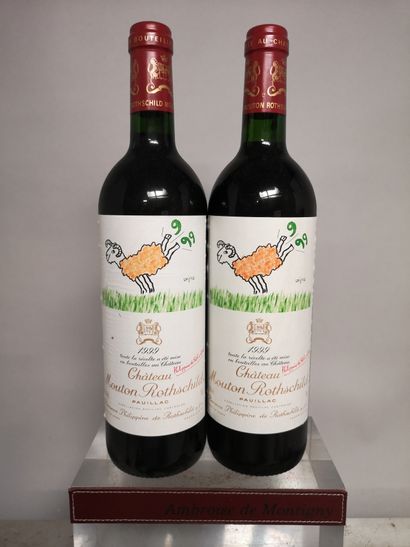 null Two bottles Château MOUTON ROTHSCHILD 1er Gcc Pauillac 1999