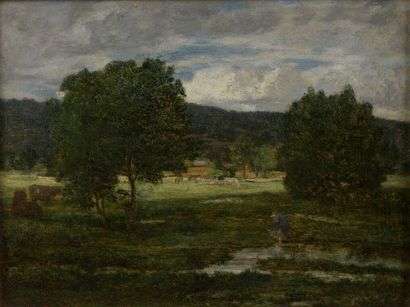  Eugène BOUDIN (Honfleur, 1824 - Deauville, 1898) 
Wooded landscape, circa 1854-57...