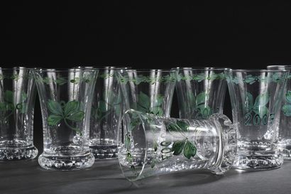 Christian DIOR 
Suite of eight crystal goblets...