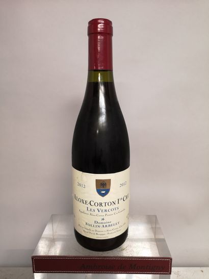  A bottle of ALOXE CORTON 1er cru " Les Vercots " 2012 - FOLIN ARBELET 
Label slightly...