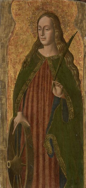 null LIGURIAN school around 1500, follower of the BREA

Saint martyr, Saint Catherine

Pair...