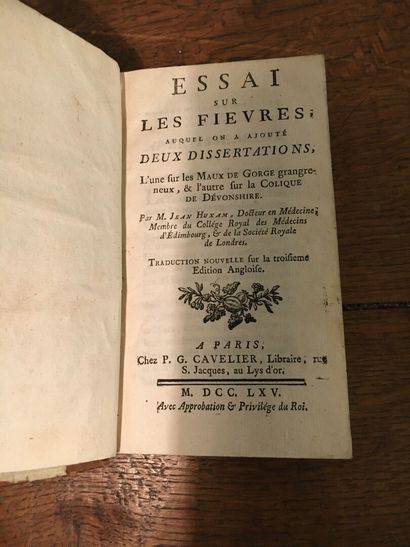 null Ensemble de neuf livres du XVIIIe siècle comprenant divers traités de médecine...