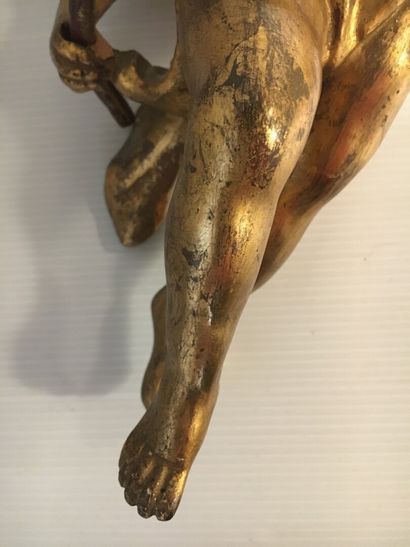 null Paire d'applique en bois sculpté et doré, travail italien du XIXème siècle.

A...
