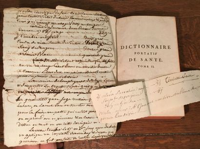 null Ensemble de neuf livres du XVIIIe siècle comprenant divers traités de médecine...