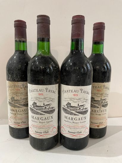 4 bottles Château TAYAC - Margaux 1975 
Stained...