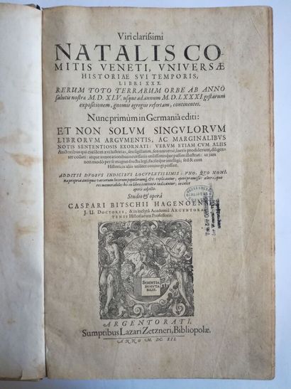 CONTI (Natale). Universae historiae sui temporis libri XXX, rerum toto terrarum orbe...
